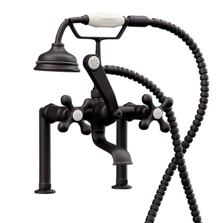 CAMBRIDGE PLUMBING Clawfoot Tub 6" Deck Mount Brass Faucet with Hand Held Shower-Oil Rubbed Bronze CAM463D-6-ORB